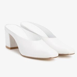 Maryam Nassir Zadeh White Mules Sleek Minimalist Design